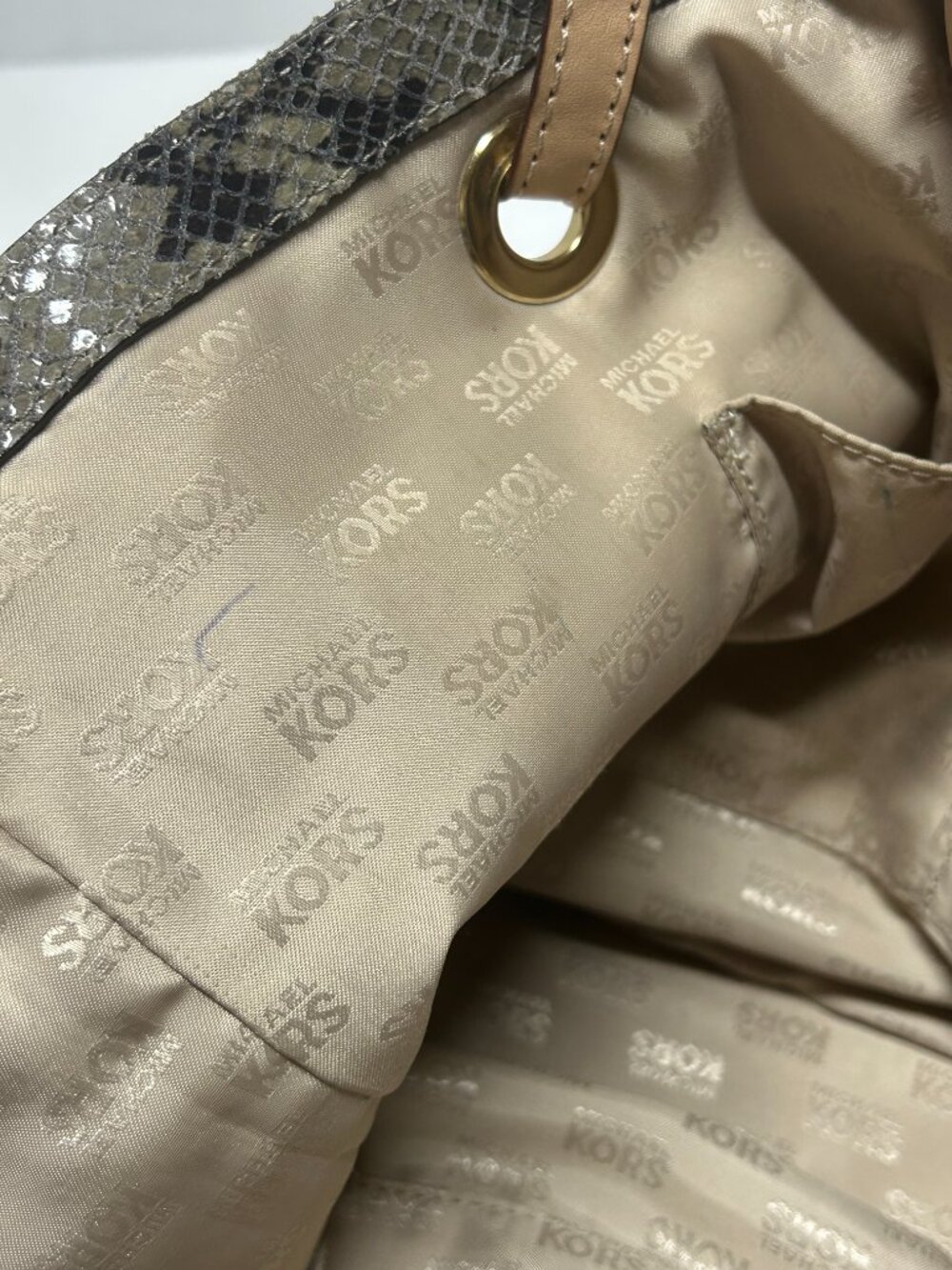 Michael Kors glazed embossed python tote - Picture 13 of 13